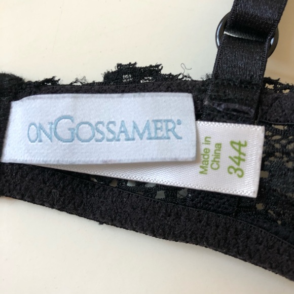 On Gossamer Padded Push Up Bra Black Size 34A - Picture 3 of 3